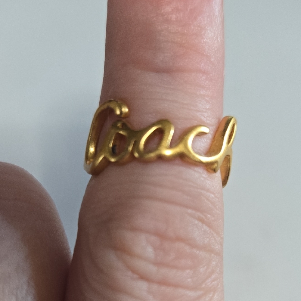 Coach Gold-Tone Script Ring - Picture 3 of 3